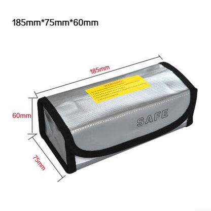 For Lipo for battery Charging Bag, Safety Storage Pouch for RC Car Li-ion Polymer Batteries, Flame Resistant with Secure Zipper Closure(215 * 165 * 45MM)