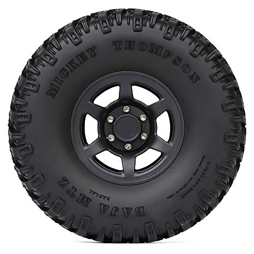 4PCS 1.55inch RC Tires Plastic Beadlock Rims RC Wheel Set Compatible with 1:10 RC Crawler Axial AX90069 D90 TF2 Tamiya CC01 LC70 MST JIMNY(Black) - color: 95mm-black