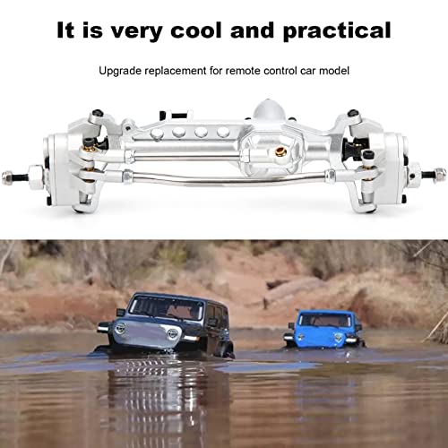 Remote Control Car Metal Front Portal Axle Assembly for 1/10 SCX10 III RC Crawler (Silver) - color: Silver