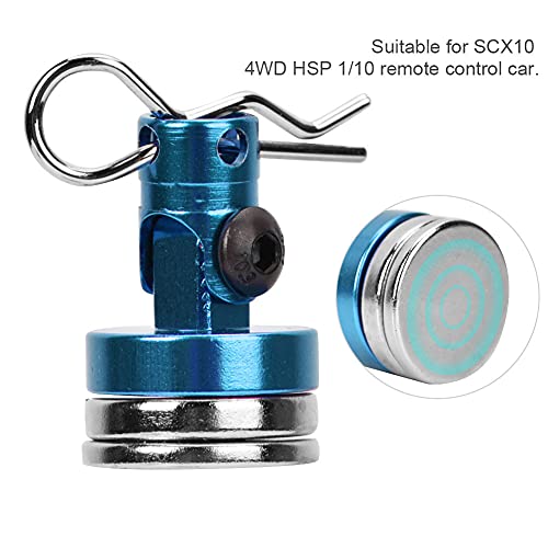 Magnetic Body Mount Kit, Invisible Magnetic Shell Post Mounting Set for SCX10 4W D HSP 1 10 RC Car, Aluminum Alloy Body Post with Slotting Design (Blue) - color: Blue