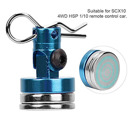Magnetic Body Mount Kit, Invisible Magnetic Shell Post Mounting Set for SCX10 4W D HSP 1 10 RC Car, Aluminum Alloy Body Post with Slotting Design (Blue) - color: Blue