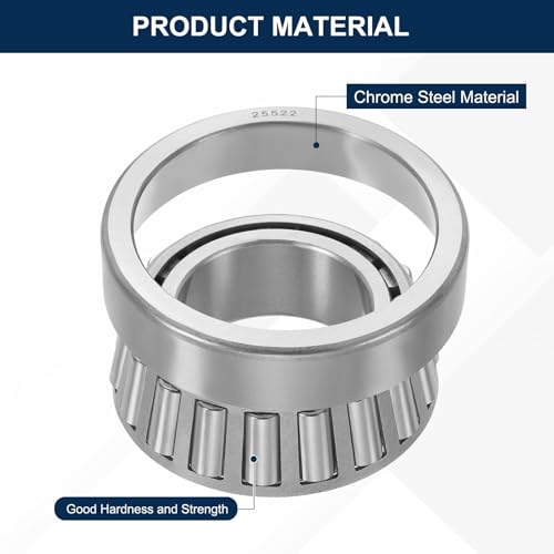 uxcell 25577/22 Tapered Roller Bearing Cone and Cup Set, 1.67" Bore x 3.27" OD x 1.02" Thick, Chrome Steel Taper Bearing Set, ABEC-3 - size: 25577/22