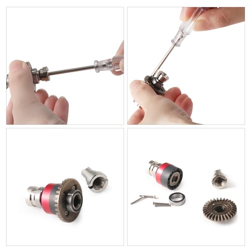 Assembled Differential for 1/18 Granite GROM 1/14 Mojave,CVD Shaft Dogbone CVD Joint Universal Axle Set,Accessories for ARRMA 1/18 2S Granite Granite GROM (RED&Black) - color: J-036