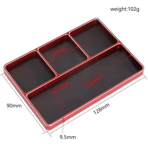 RC Repairs Spare Parts For RC Car Remote Control Aircraft Remote Control Ship Metal Frosted Screw Tool Storage Box Tray Accessories(Red) - color: Red