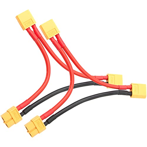 2Pcs HIRCQOO RC Car Serial Series Cable Adapter Compatible with XT90 Large Tamiya Traxxas EC5 XT60 EC3 T Plug for RC Truck Boat Lipo Battery ESC (XT60 Plug) - style: XT60 Plug