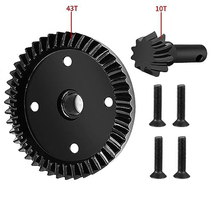 Steel Diff Gear 10T 43T Front Rear Transmission Differential Gears for Tra-xxas 1/8 Scale 4WD Sledge