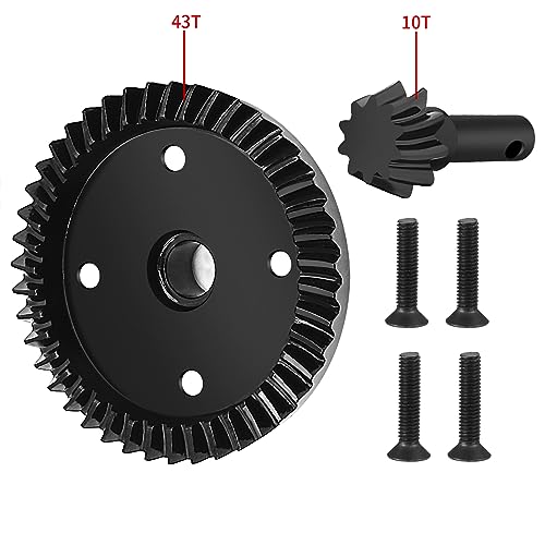 Steel Front Rear Diff Gear 10T 43T for Tra-xxas 1/8 Scale 4WD Sledge | Transmission Differential Gears Upgrade Parts