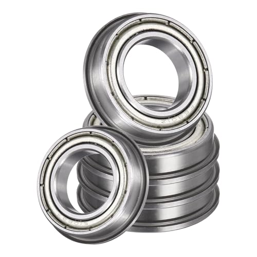 uxcell 5Pcs F6801ZZ Flanged Ball Bearings, 12 x 21 x 5mm Double Shielded Chrome Steel Deep Groove Bearing, ABEC5 - size: F6801ZZ 12 x 21 x 5mm