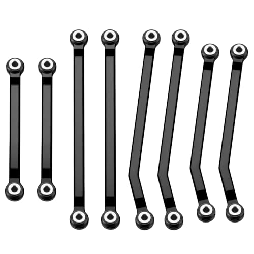 8Pcs High Clearance Chassis Linkage Kit for 1/18 Redcat Ascent | Aluminum Steering Link Set,RC Upgrade Parts - style: Black