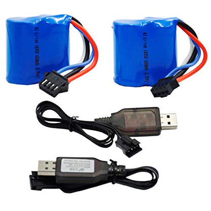 Blomiky 2 Pack 7.4V 600mAh Li-ion Battery with SM-4P Plug for Old Version UDI008 UD08 UDI001 Venom Speed RC Boat UDI001 Battery 2