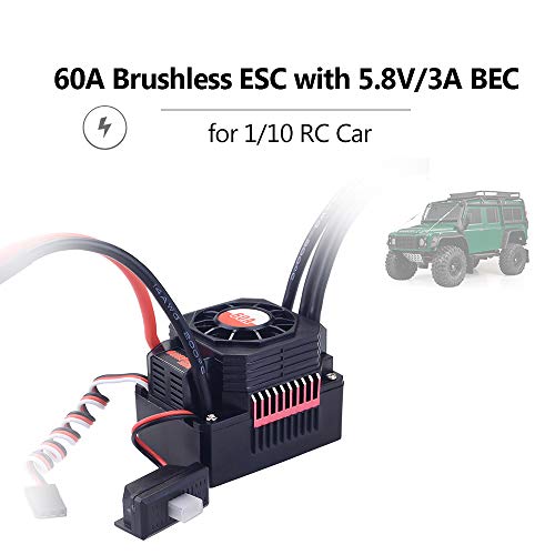 GoolRC Surpass Hobby 60A Brushless ESC Waterproof Electronic Speed Controller for 1/10 RC Car Truck Off-Road