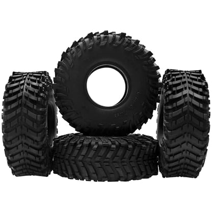 ShareGoo 4Pcs RC 1.9 Crawler Tires 1.9inch Rubber Tire 120x44mm w/Foam Inserts Compatible with Axial SCX10 II III Traxxas TRX4 Redcat Gen8 Gen7 1/10 RC Crawler Car (Style 2) - style: Style 2