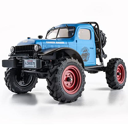 BEEZRC FMS 1/24 RC Crawler FCX24S Power Wagon S RTR, 4WD Off-Road Mini Rock Crawler Remote Control Car, 2.4GHz Hobby Grade Electric RC Truck, Hobby rc Crawlers for Adults (Blue) - color: Blue