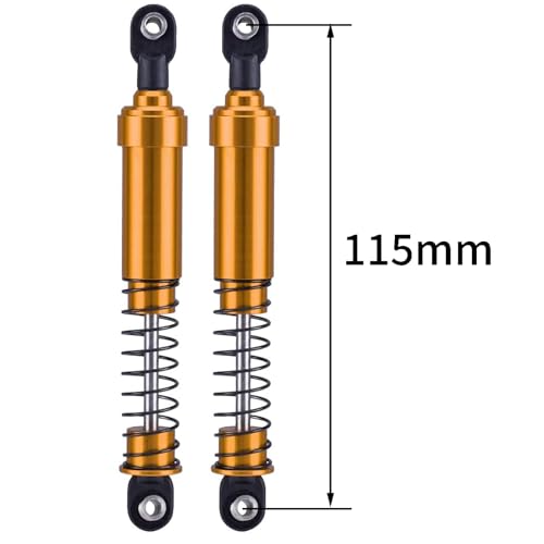 75mm-115mm Big Bore Shocks, RC Crawler Shocks for 1/10 RC Crawler LCG Chassis Gspeed V3 Element Enduro SCX10 TRX4 Gamde R1 Comp Builds DIY (Gold 115mm 2pcs) - color: Gold 115mm 2pcs