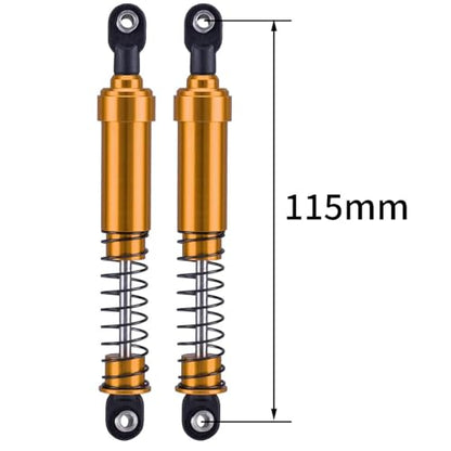 75mm-115mm Big Bore Shocks, RC Crawler Shocks for 1/10 RC Crawler LCG Chassis Gspeed V3 Element Enduro SCX10 TRX4 Gamde R1 Comp Builds DIY (Gold 115mm 2pcs) - color: Gold 115mm 2pcs