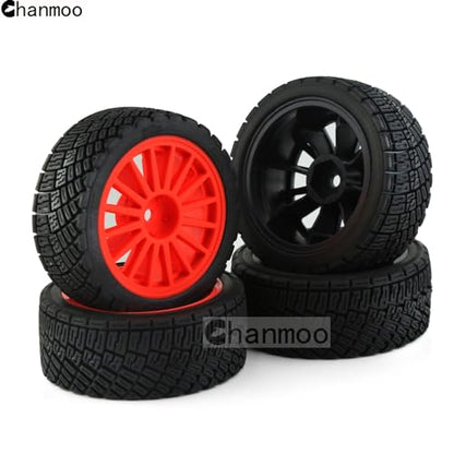 1/10 RC Drift Tires and Hard Plastic Wheels Rim 12mm Hex OD 67mm On Road Tyres for 1:10 Scale Rally Racing Car Tamiya TT01 TT02 XV01 TA06 A959 PTG2 144001 HPI KYOSHO HSP PTG2 Traxxas 4PCS