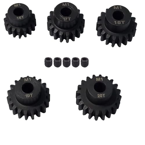 Steel M1 Pinion Gear 16T 17T 18T 19T 20T 5mm Motor Gears for Arrma 6s 8s Spur Gear Kraton Notorious Talion Fireteam Typhon Redcat Shredder