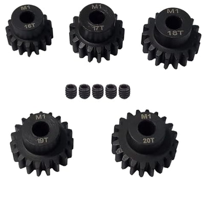 Steel M1 Pinion Gear 16T 17T 18T 19T 20T 5mm Motor Gears for Arrma 6s 8s Spur Gear Kraton Notorious Talion Fireteam Typhon Redcat Shredder