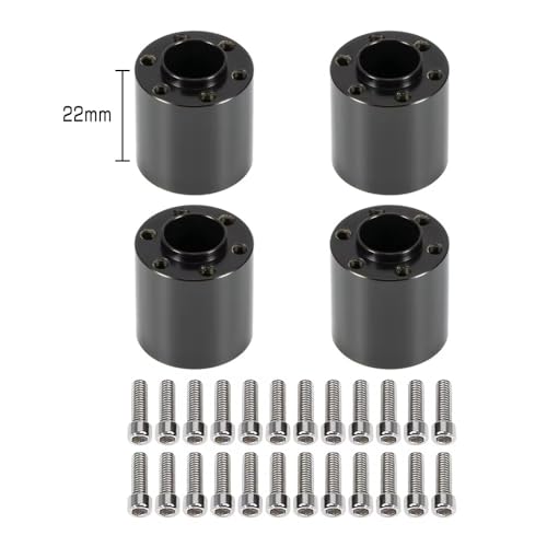 Brass Weights 6mm 9mm 12mm 15mm 22mm Wheel Hex Hub Widen Adapter for 1/10 RC Crawler 1.9 2.2 Wheels Rims SCX10 TRX4 Black (22mm) - size: 22mm