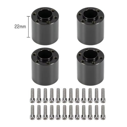 Brass Weights 6mm 9mm 12mm 15mm 22mm Wheel Hex Hub Widen Adapter for 1/10 RC Crawler 1.9 2.2 Wheels Rims SCX10 TRX4 Black (22mm) - size: 22mm