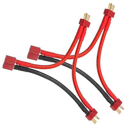 2Pcs HIRCQOO RC Car Serial Series Cable Adapter Compatible with XT90 Large Tamiya Traxxas EC5 XT60 EC3 T Plug for RC Truck Boat Lipo Battery ESC (T Plug) - style: T Plug