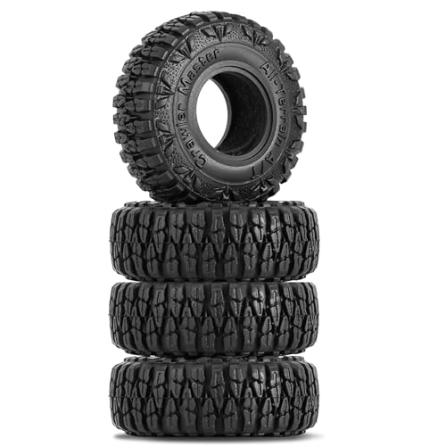 RC Dragon Claw Tires with Sponges Inserts 1.0 Crawler Tires for 1/18 TRX4M SCX24 1/24 RC Crawler Car Upgrade - size: 60 * 20mm