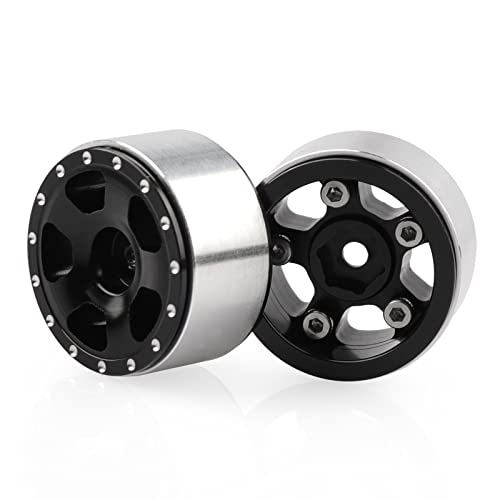 AIMROCK 1.0 Wheel Rims Metal RC Beadlock Wheels Rims 7mm Hex for Axial SCX24 FCX24 TRX4M 1/24 1/18 Upgrade Parts (Type 1) - style: Type 1