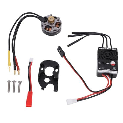 JTLB Brushless Outrunner Motor ESC Combo Fit for Axial SCX24 1/24 RC Crawler Kit 30A with Mount