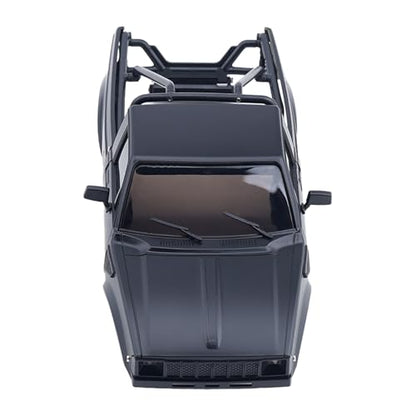 DJX SCX24 Body Shell with Bed Rack for Axial SCX24 C10 Bronco Wrangler Base Camp 1/24 RC Crawler Car (Black) - color: Black