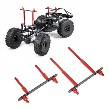 RC Body Post Mounts, Aluminum Alloy RC Shell Columns Front Rear Body Mount Post for Axial SCX10 90046 90047 1/10 Car Crawler Accessories (red) - color: Red