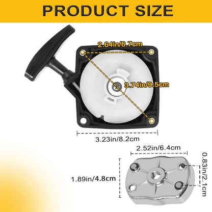 Podoy Recoil Pull Starter with Claw Pawl Cog for 33cc-50cc Small Engines | Compatible with 33cc 43cc 47cc 49cc 50cc Pocket Bike Dirt Bike Scooter Chopper ATV Quad Mini Bikes