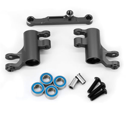Aluminum Alloy Bellcrank Assembly with Drag Link Upgraded Parts for 1/16 Mini Maxx/Mini XRT,Replace#10743 (Black) - color: Black