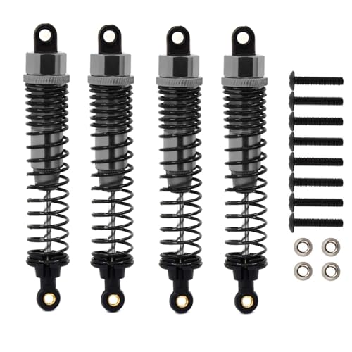 4Pack 1/10 RC Truck Car Adjustable Shock Absorber Damper 108004 Upgrade Parts 108mm Oil 108mm Oil Adjustable Alloy Aluminum Shock For 1:10 HSP 94188 94108 94111 Redcat Volcano (Titanium) - color: Titanium