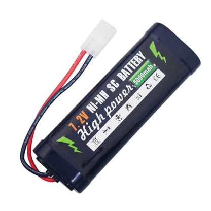 sea jump 2PCS 7.2V 5000mAh NiMH Battery with KET-2P Plug and USB Charger Suitable for RC Truggy Buggy Tank Racing Remote Control Car Truck High-Power Battery with Tamiya Connector