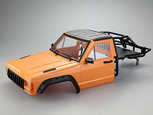 RC Crawler Body Cab & Back-Half Cage Body Shell for 1/10 RC Crawler TRX4 SCX10 90046 AT4 GEN 8 Scout II (Orange) - color: Orange
