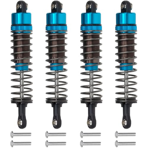 1/10 RC Crawler Shocks 4Pcs 85mm Aluminum Oil Filled Absorber Adjustable Damper Set for Tamiya CC-02 Axial SCX10 Capra D90 TRX4 Upgrades Parts (Blue)