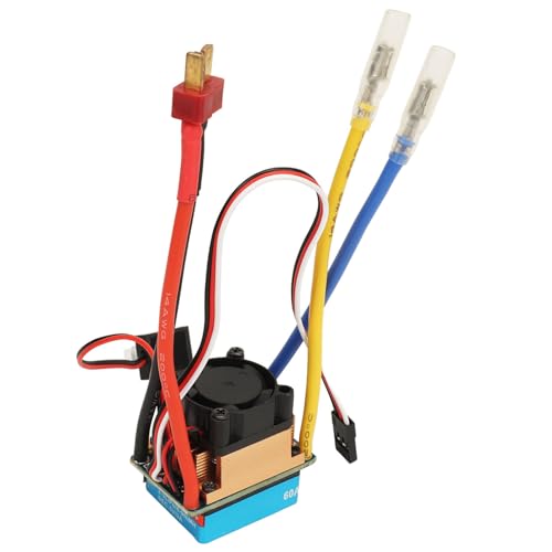 plplaaoo RC 550 Brushed Motor ESC Kit Low Noise High Power Stable 60A Electric Speed Controller with T Male Plug for Hsp Hpi RC Crawler Stainless Steel Copper Plastic (23T)