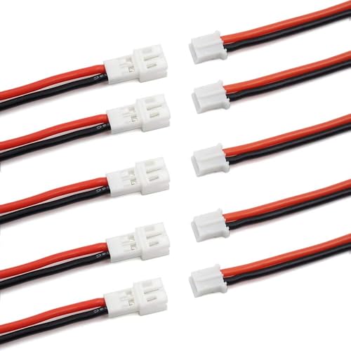 15Pairs JST-PH 2.0 2 Pin Male and Female Connector Plug with Soft Silicone Wire Cable 10cm - size: JST-PH 2.0 2Pin