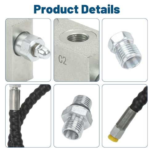 Mini Excavator Cushion Valve Kit | Compatible with Mini Excavator or Machine with 1/4" Hydraulic Hoses and M14 x 1.5 Threaded Ends - color: Silver 2