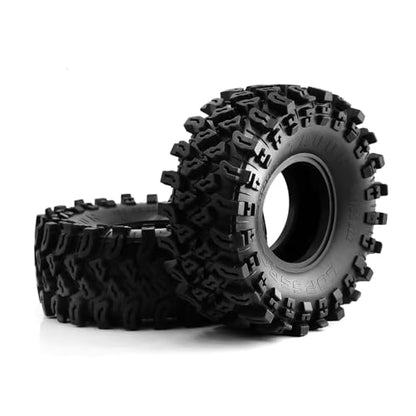 2.2 Inch RC Crawler Tires OD 5.35" 1/10 Soft Rubber Rock Mud Tyres For 1:10 Scale Crawler Car Traxxas TRX4 RC4WD D90 TF2 Axial SCX10 II Tamiya CC01 Gen8 Redcat 2.2" Beadlock Wheels 4Pcs
