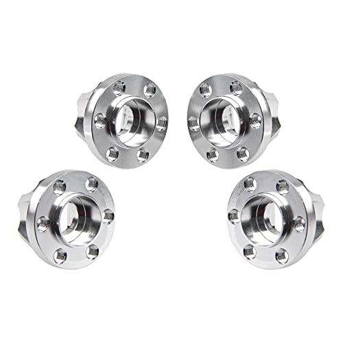 Metal RC 12mm Wheel Hex Hub Extension Combiner Compatible with 1.9/2.2inch Wheel Rim Axial SCX10 Traxxas TRX4 D90 1/10 RC Crawler (12mm, Silver) - color: Silver, size: 12mm