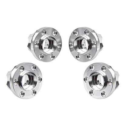Metal RC 12mm Wheel Hex Hub Extension Combiner Compatible with 1.9/2.2inch Wheel Rim Axial SCX10 Traxxas TRX4 D90 1/10 RC Crawler (12mm, Silver) - color: Silver, size: 12mm