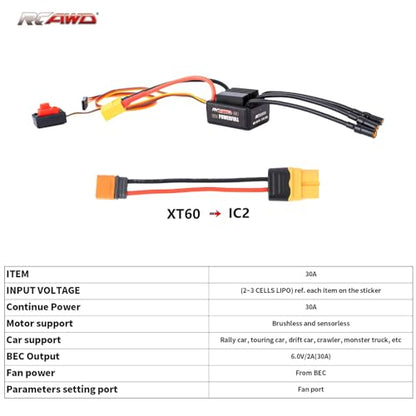 4 Channel RC Transmitter Receiver & 2840 Brushless Motor 5000KV & 35A ESC & 40CrMo Pinion Gear Set & Motor Mount & Adapter Cable RC Controller for Losi 1/12 Racecar & ARRMA Typhon Granite Mojave Grom - size: 5000KV