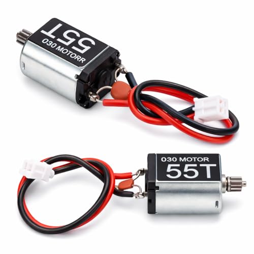 RC Car Motor, Metal Brush Motor Low Noise Lightweight 030 55T Brushed Motor with 11T Gear Compattible with SCX24 1/24