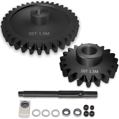 Main Gear 30T M1.5 Shaft with Bearing 45# Steel D-Shaped Hole Spur Gear with 25T Pinon Gear for TRAXXAS-1/5 X-MAXX 6S/8S Monster Truck and 1/6 4WD XRT 8S-78086-4, 1.5 Mod Large Transmission Gear Part - style: 25T + 30T