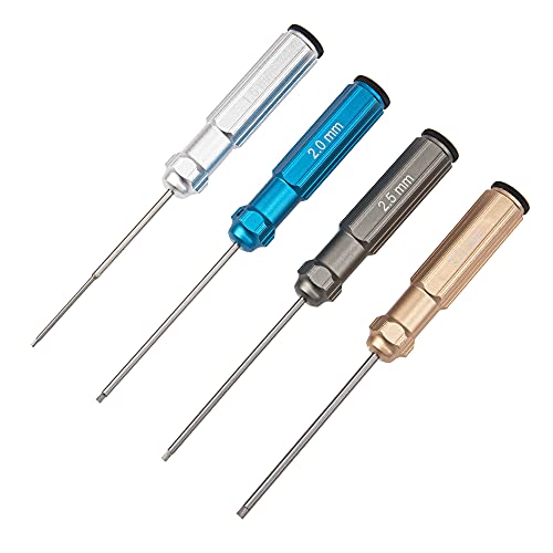 4Pack Vgoohobby Hexagonal Screwdrivers 1.5mm 2.0mm 2.5mm 3.0mm Hex Screw Driver Tools Kit for RC Helicopter Drone Helicopter Car Models,Coloured Handles