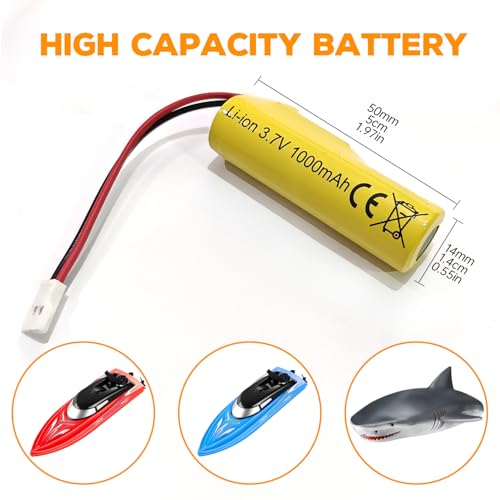 sea jump 2PCS 3.7V 1000mAh Li-ion Battery with Molex Plug and USB Charging Cable Suitable for RC Engineering Vehicles Drifting Vehicles Trucks Off-Road Vehicles High-Speed Climbing Racing Cars Boats