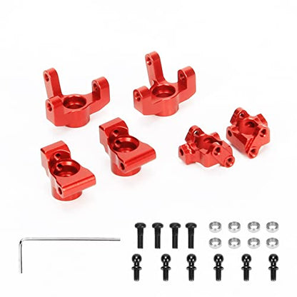 RCAWD Front Spindle Steering Hub Carrier& Caster Block, Front Camber Block C Hub& Rear Hub Carrier for 1/18 Losi Mini-T 2.0,1/16 Losi Mini-B Upgrades Parts #LOS214006, #LOS311005, #LOS214005 Red