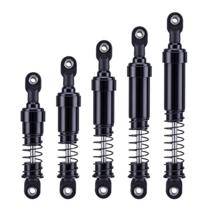 RCQQPS 4pcs Aluminum Big Bore Shocks for 1/10 RC Crawler LCG Chassis Gspeed V3 Element Enduro SCX10 TRX4 Gamde R1 Comp Builds DIY (Black 85mm 4pcs) - color: Black 85mm 4pcs