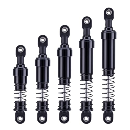 RCQQPS 4pcs Aluminum Big Bore Shocks for 1/10 RC Crawler LCG Chassis Gspeed V3 Element Enduro SCX10 TRX4 Gamde R1 Comp Builds DIY (Black 95mm 4pcs) - color: Black 95mm 4pcs